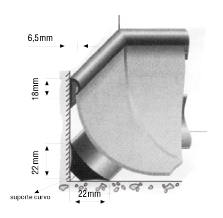 Suporte Curvo PVC Tarkett 22mm
