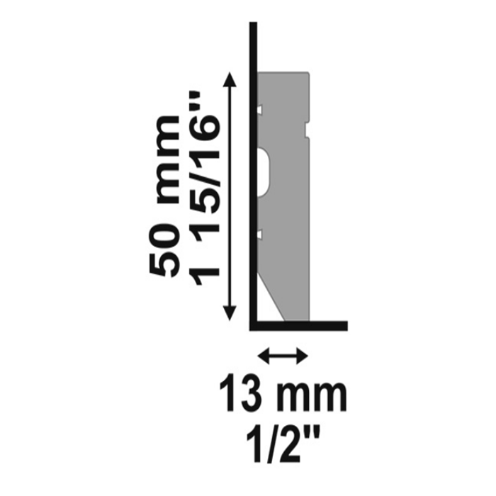 Rodapé Poliestireno Santa Luzia No 701 branco 5cm 50x13x2400mm - Imagem 2