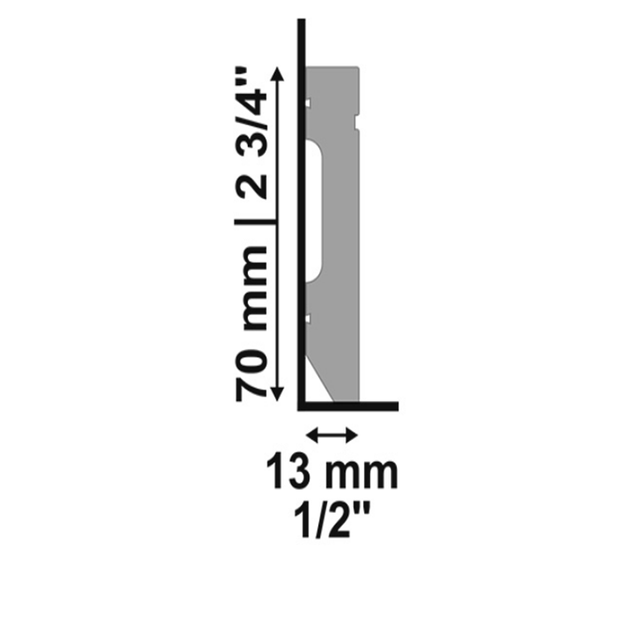 Rodapé Poliestireno Santa Luzia No 702 branco 7cm 70x13x2400mm - Imagem 2