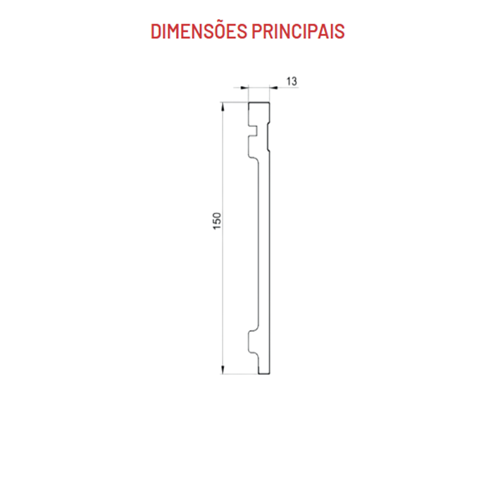 Rodapé PVC Expandido TEC 547 Branco frizado 15cm 150x13x2400mm - Imagem 3