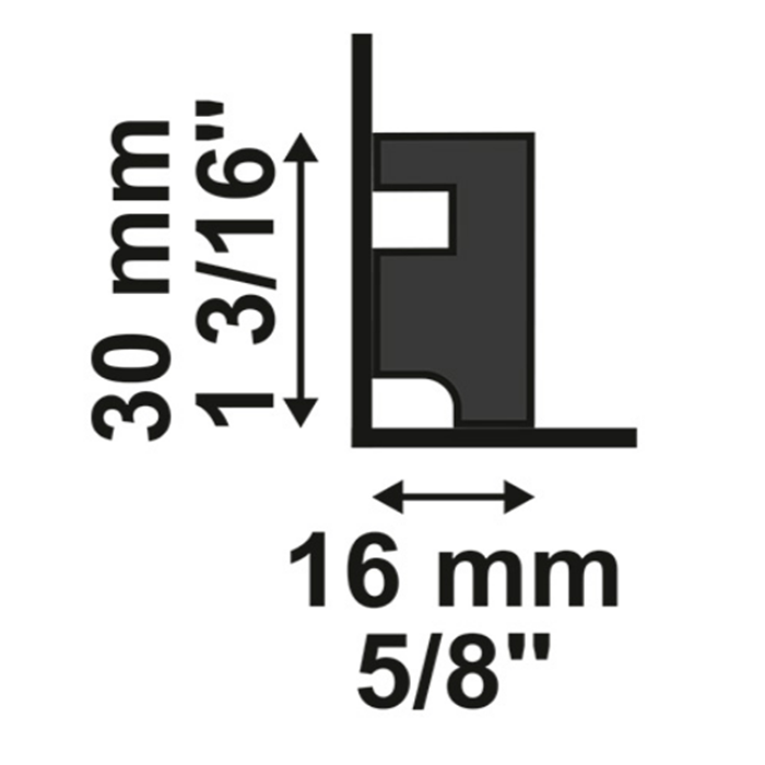 Rodapés de poliestireno Santa Luzia 3cm 30x16x2400mm - Imagem 2